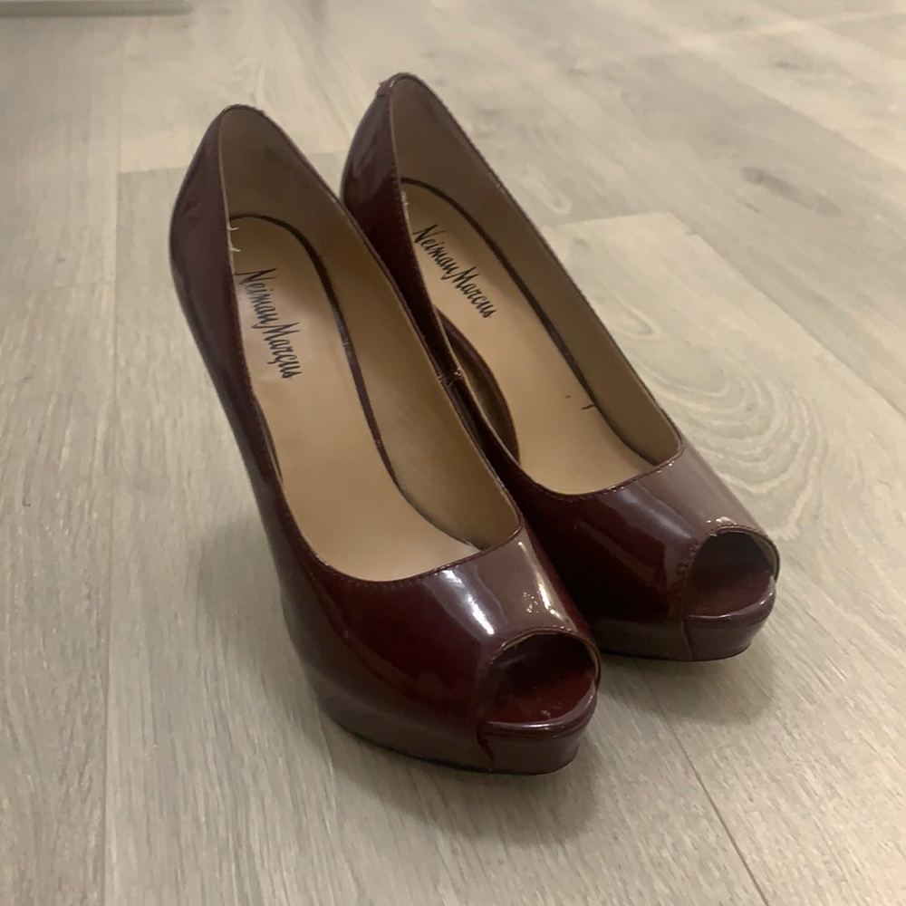 Patent maroon heels